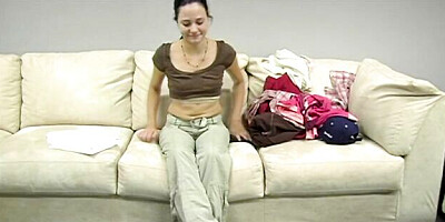 Sweetheart brunette Alyssa Belle is enjoying showing her tits