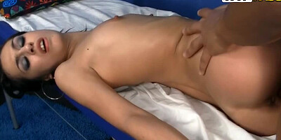 Sexy brunette is getting her tight body massaged and she is cumshot