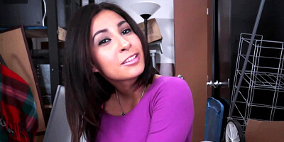 Small tits honey is seen getting a facial as she is smiling