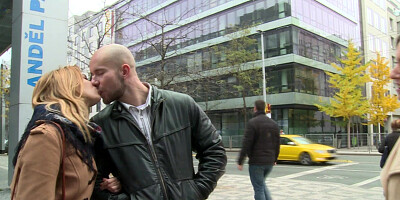 Amazing Busty Teen and Her BF Gets Money for Public SEX