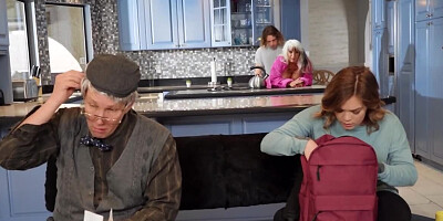 Granny can't cum with old husband and tries it with younger lover