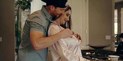 Passionate sex of busty MILF and young stallion