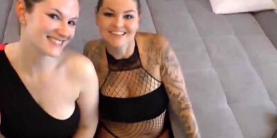 German stepsisters with big tits blow cock on camera
