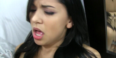 Banging a Latina pussy on the bathroom counter