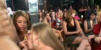 Partying with male strippers and the ladies that blow them