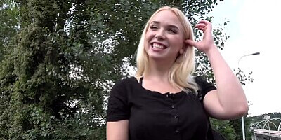 Public Agent blonde teen Russian Vera Jarw fucked outside