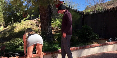 Bending over after working out and sucking him afterwards