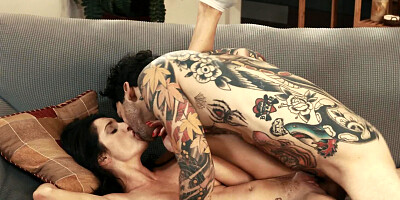 Tattoed neighbor shows brunette housewife perfect fucking skills
