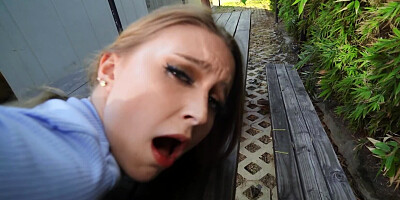 Lovely redhead girl Laney Grey gets hard cock in POV-style scene