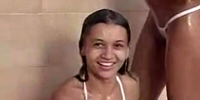 Two Pretty 18yr old Brazilian Teens Shower and Play Together