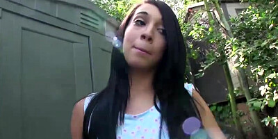 Petite pretty teen Mia Hurley gets pussy destroyed by a giant cock