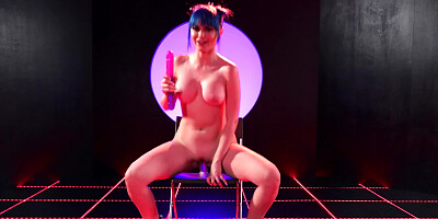 Jewelz Blu dances naked and plays with a big sex toy