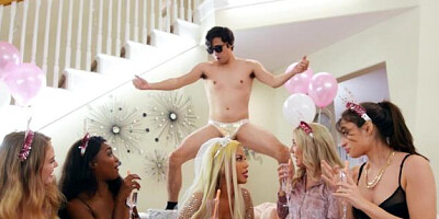 LilHumpers: Bald Bridgette B reverse cowgirl at the party