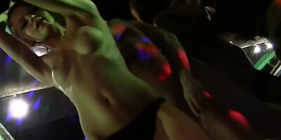Naughty females take penises in mouths and cherries in nightclub