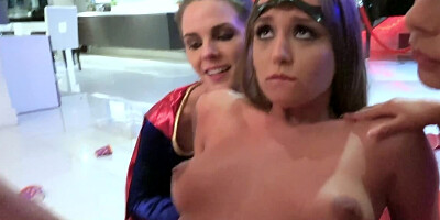 Cosplay party turned into foursome sexual fuck party