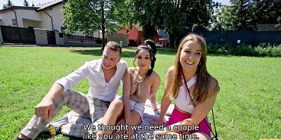 Naughty Alexis Crystal and Mia Trejsi's ffm porn