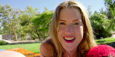 Black and white lesbians fuck each other on the water slide