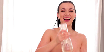 Lady Gang is using a flashlight toy on that hard cock