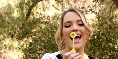 Kenna James walks around naked and plays with her pussy