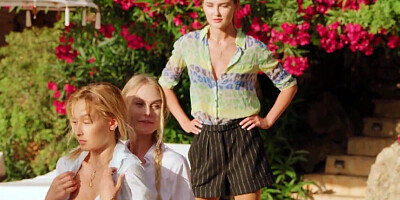 Three hot teens are having a lesbian party this summer