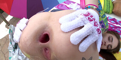 Crazy anal sex and gaping by brave slut that loves hardcore