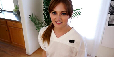 Girl works out in front of stepfather and gets bonked on camera