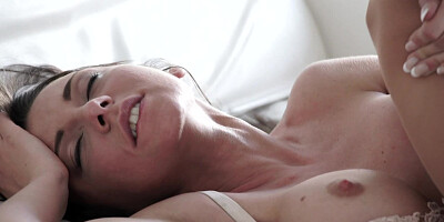 Brown haired Euro porn goddess in sexy stockings needs hard banging