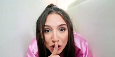 Brunette shares dick with roommate during sneaky sex