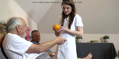 Geezer scores his favorite nurse in the ward