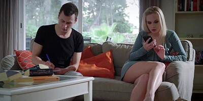 Blonde student seduces her best friend on anal