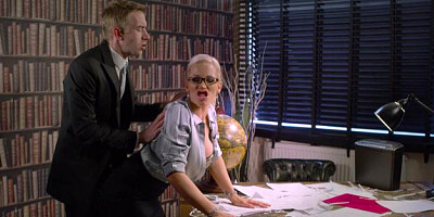 Big Tits at Work: Rebecca Moore in POV fantasy cumshot