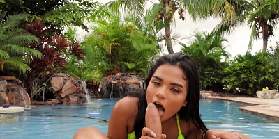 Lucky pool boy is fucking a cheating Latina housewife