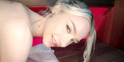 Gorgeous blonde teen Scarlett Hampton is trying anal penetration