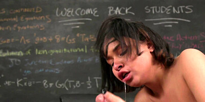 Kinky Latina schoolgirl is fucking in the classroom