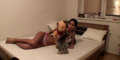 Nessa Devil at home and playing with her favorite vibrator
