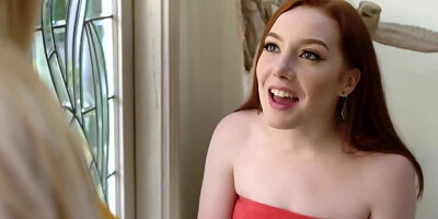 Rachel Cavalli and Amber Addis are sucking big cock outside