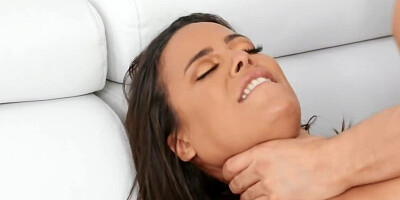 Luna Star and Quinton James are having genital interaction on the couch