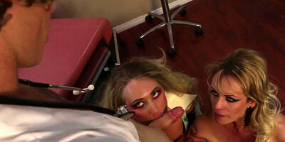 Two girls have a good time with a men in a hot and kinky threesome
