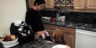 Horny redhead agrees to give a blowjob and hook up with the man