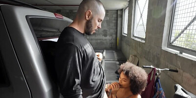 Duncan Saint penetrates Alina Ali in a dirty garage