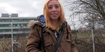 PublicAgent Innocent teen bends over for cash