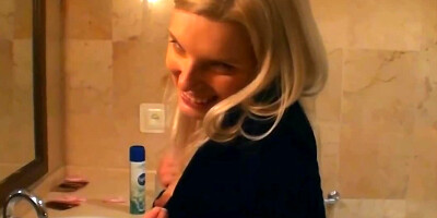 Tits are all horny cameraman needs from drunk blonde party girl
