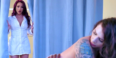 Brave nurse wants to be fucked by black doc together with patient