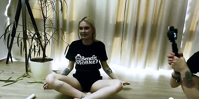 Blonde lady Mimi Cica fucked on the porn casting as she likes