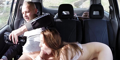 Driver asks teen slut to satisfy him as a payment for the ride