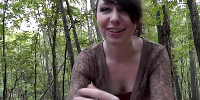 Pale-skinned amateur sucks cock and gets fucked in public park