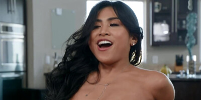 Asian slut's hubby is too spineless to forbid her to have sex