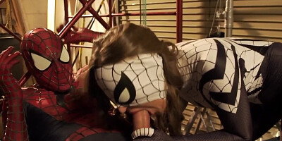 Female version of Spiderman fucks the regular Spiderman