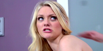 A blonde gets her ass grabbed and then her big boobs start bouncing