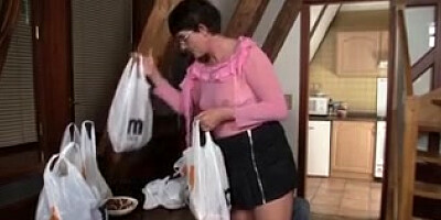 Fuck-Stick thirsty granny entices her son in law